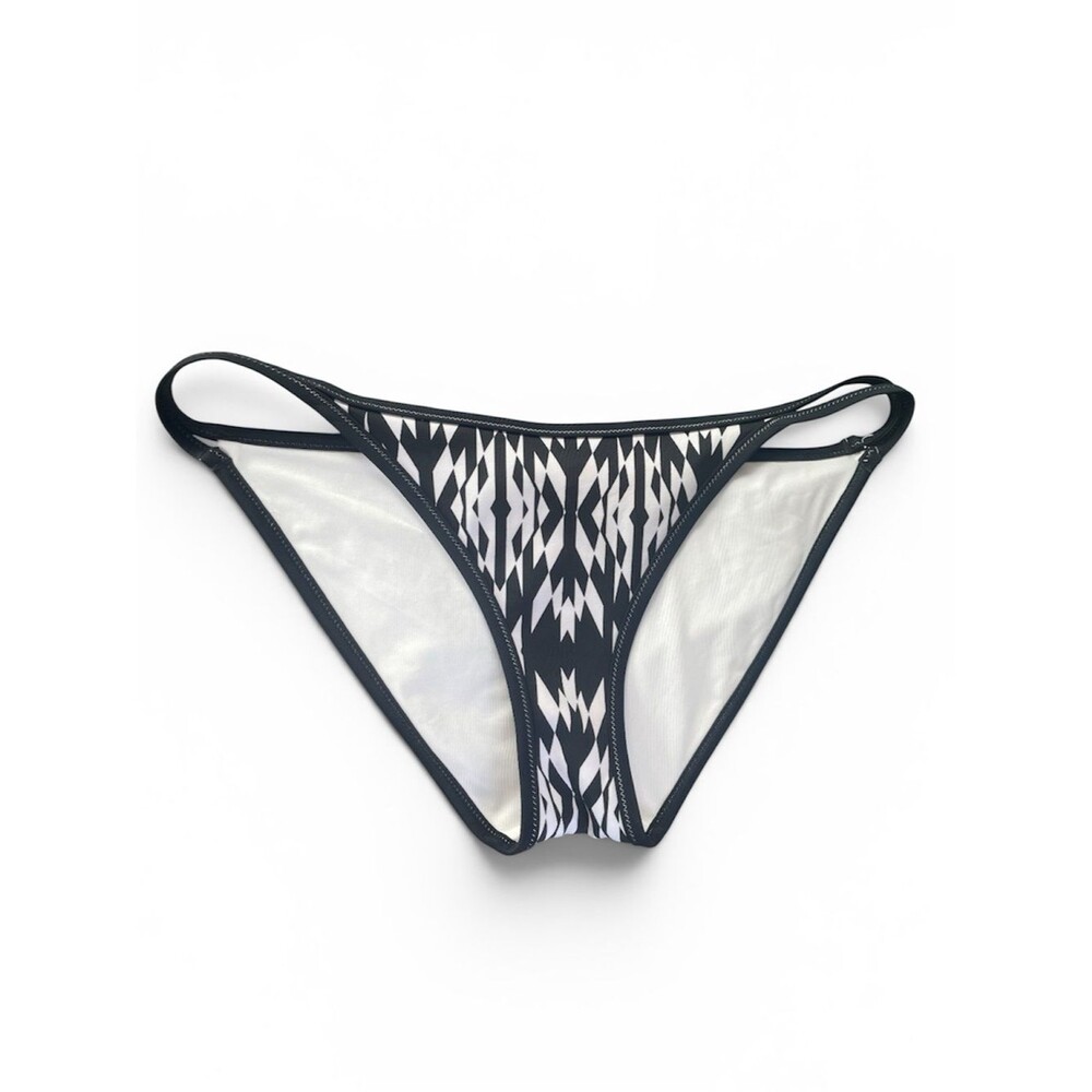 Victoria's Secret Swim Women’s Black White Neoprene Triangle Bikini Bottoms SZ L